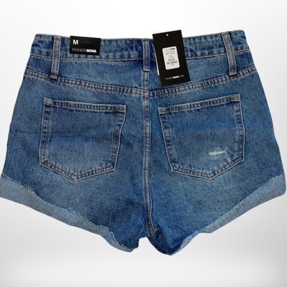 NWT “Can't Cuff Me” High Waisted Denim Shorts - Picture 3 of 5